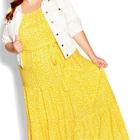 CITY CHIC plus size 14 Emily Sunshine Spray Maxi Dress Women’s 14 NWT NEW - Picture 2 of 15